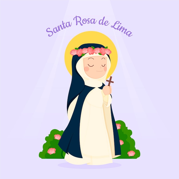 Hand drawn santa rosa de lima illustration