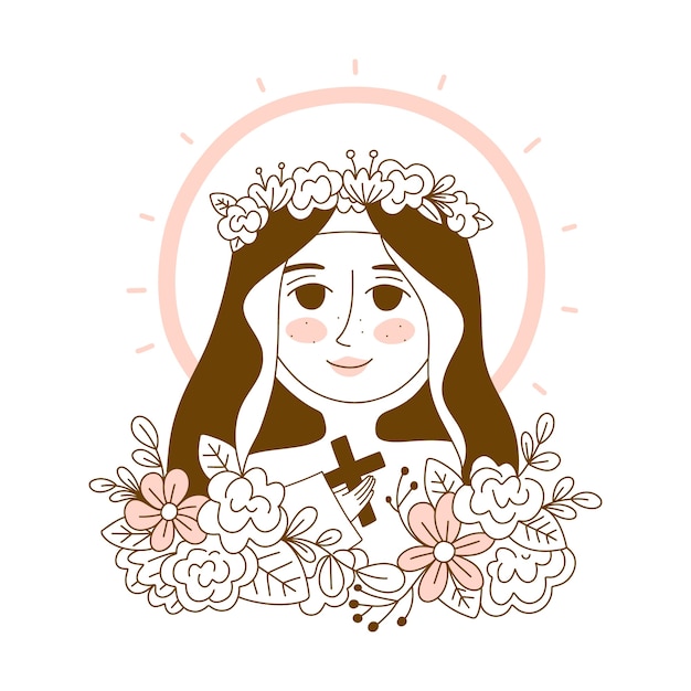 Free vector hand drawn santa rosa de lima illustration