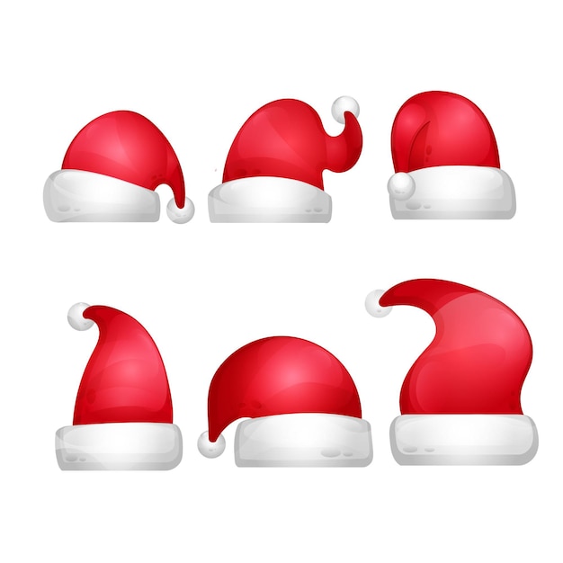 Free vector hand drawn santa's hat collection