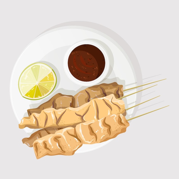 손으로 그린 satay 그림