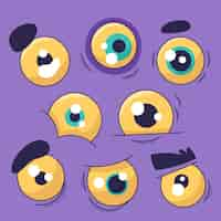 Free vector hand drawn scared eyes cartoon illustration