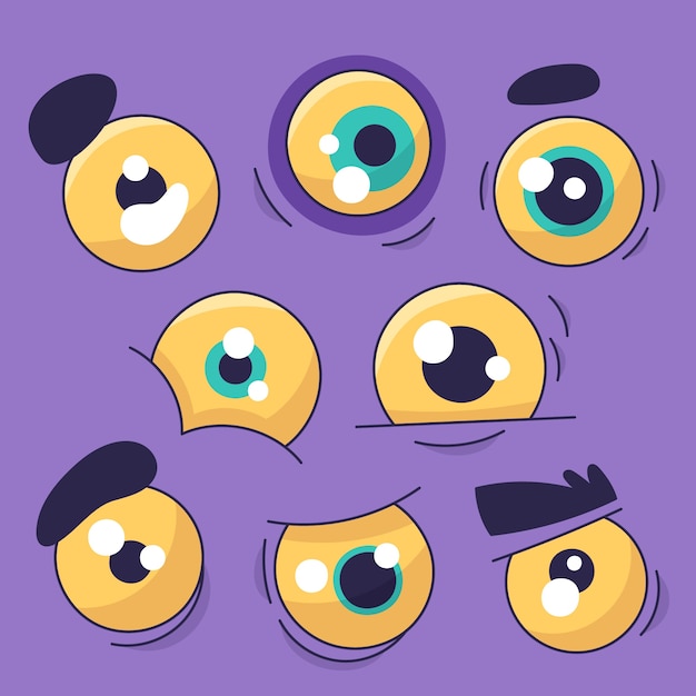 Free Vector hand drawn scared eyes cartoon illustration