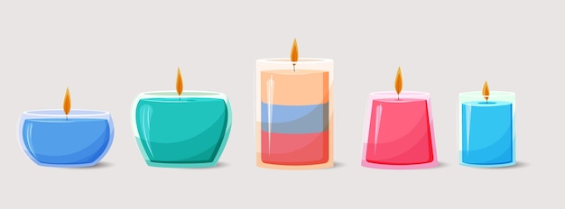 Free vector hand drawn scented candle collection