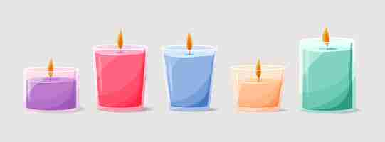 Free vector hand drawn scented candle pack