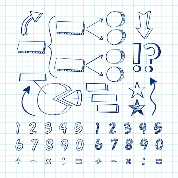 Hand drawn school infographic elements pack