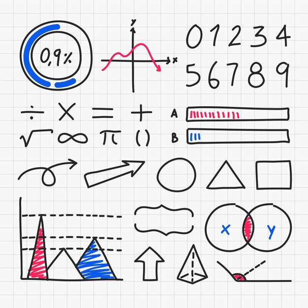 Hand drawn school infographic elements