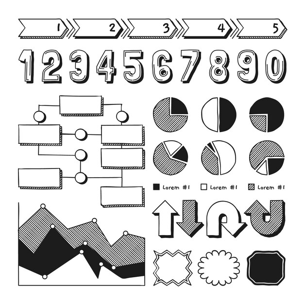 Hand drawn school infographic elements