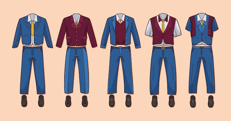 Free Vector hand drawn school uniform element collection
