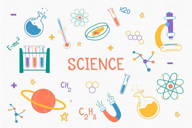 物理学実験に取り組んでいるかわいい科学者の子供たちは アンテナイラストと幻想的な頭飾りの面白い少年を設定 プレミアムベクター