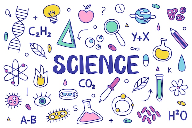 Free vector hand drawn science background