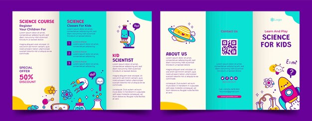 Hand drawn science brochure template