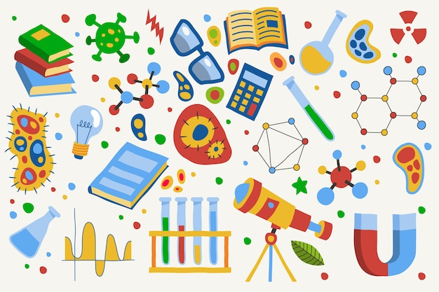 Free vector hand-drawn science education background theme