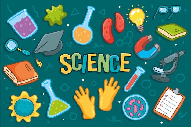 Free vector hand drawn science education background
