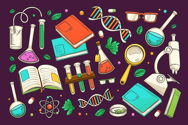 Free Vector hand drawn science education background