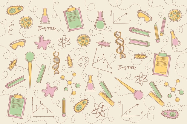 Free vector hand drawn science education background