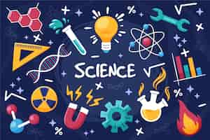 Free vector hand drawn science education background