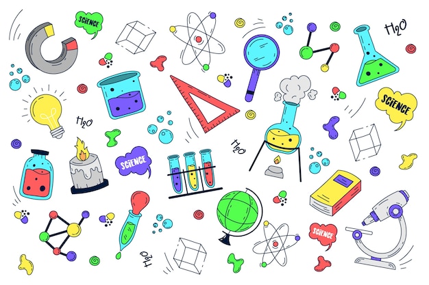 Free vector hand drawn science education background