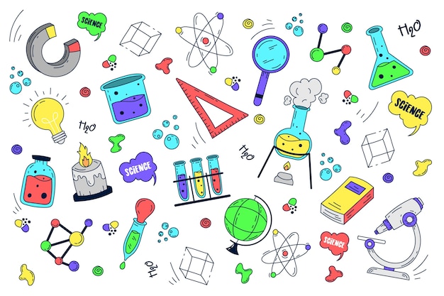 Free Vector hand drawn science education background