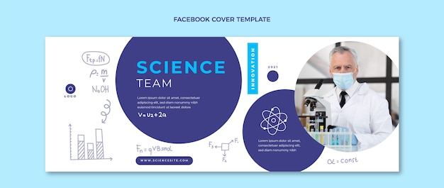 Hand drawn science facebook cover template