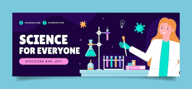 Hand drawn science facebook cover  template