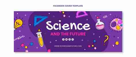 Free vector hand drawn science facebook cover