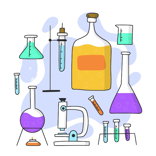 Free vector hand-drawn science lab design