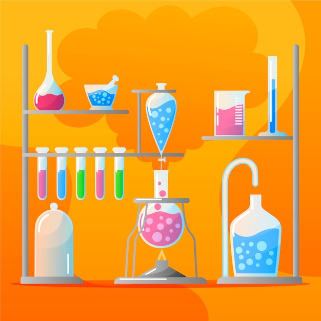 Free vector hand drawn science lab