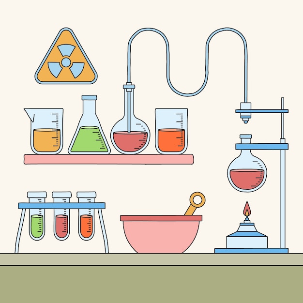 Free vector hand-drawn science lab