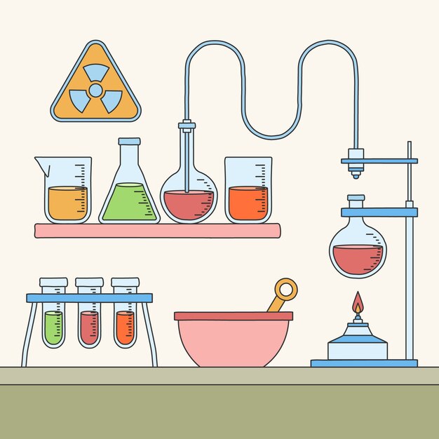 Free Vector | Hand-drawn science lab