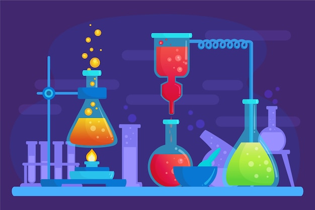 Free vector hand drawn science lab