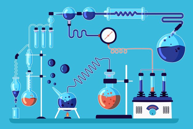 Hand drawn science lab