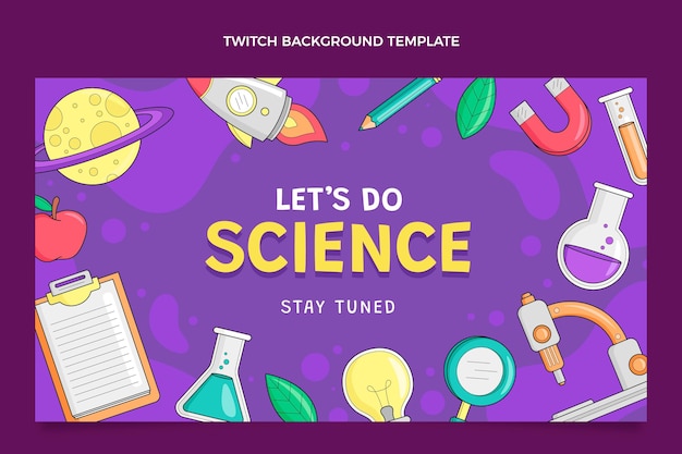 Hand drawn science twitch background