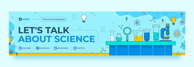 Hand drawn science twitch banner