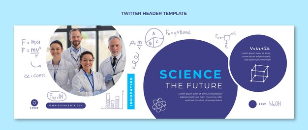 Hand drawn science twitter header template