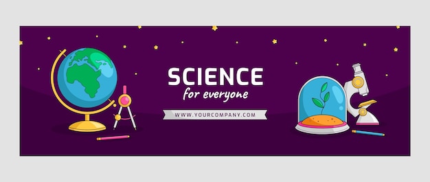 Free vector hand drawn science twitter header template