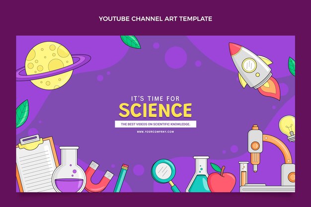 Hand drawn science youtube channel art