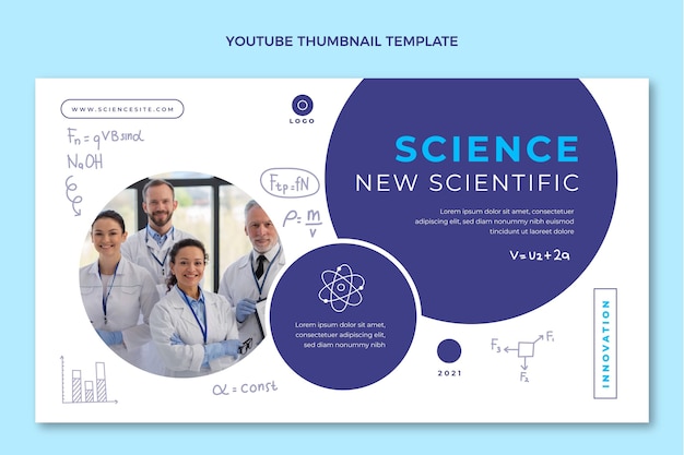 Hand drawn science youtube thumbnail template