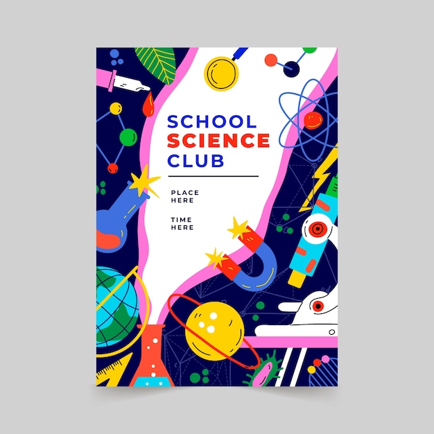 Free vector hand drawn scientific poster template