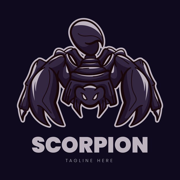 Hand drawn scorpion logo template