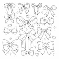 Free vector hand drawn scribble bow element