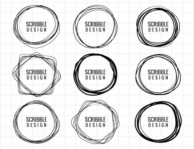 손으로 그린 낙서 원 세트 디자인