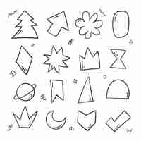 Free vector hand drawn scribble element set