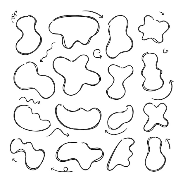 Hand drawn scribble element set