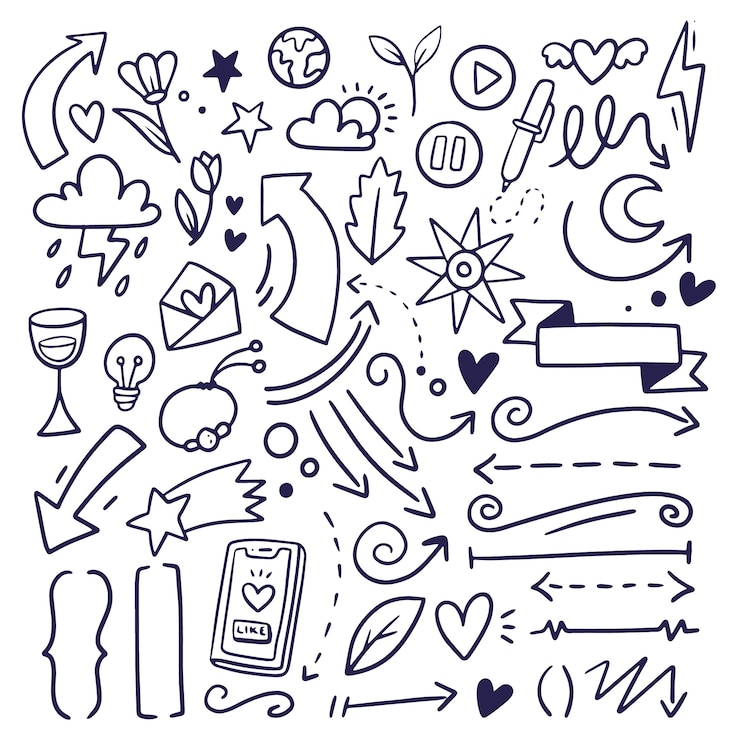 मुफ़्त वेक्टर hand drawn scribble element