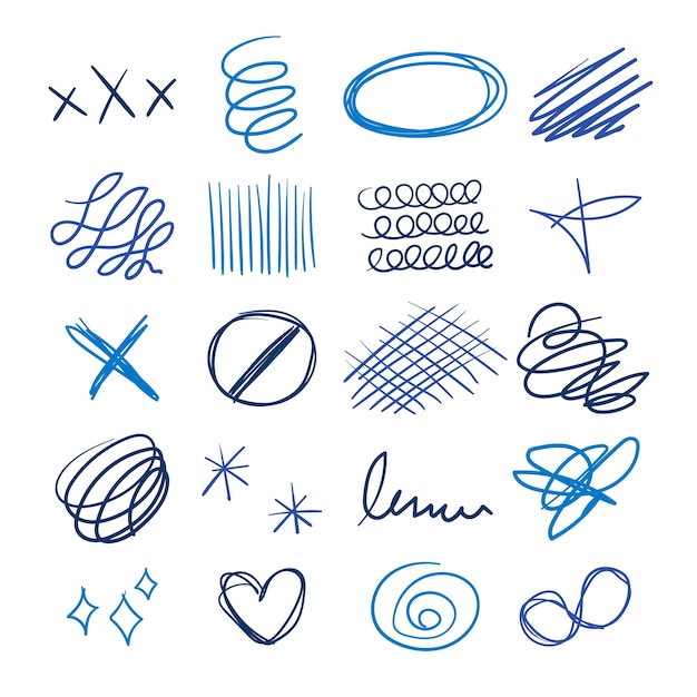 Free vector hand drawn scribble elements