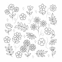 Free vector hand drawn scribble flowers element