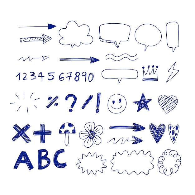 Free vector hand drawn scribble set