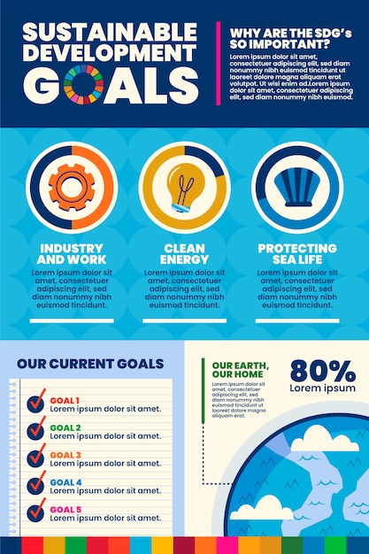 손으로 그린 sdg infographic