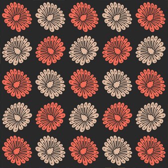 手描きのシームレスなパターン 韓国の伝統的な模様 花の背景デザイン プレミアムベクター 手描きのシームレスなパターン 韓国の伝統的な模様 花の背景デザイン プレミアムベクター