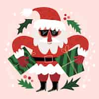 Free vector hand drawn secret santa illustration